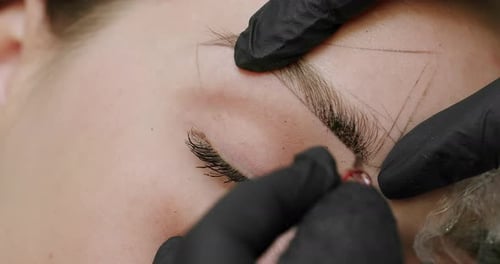 Cosmetic Eyebrow Treatment, Beauty Procedure Close Up