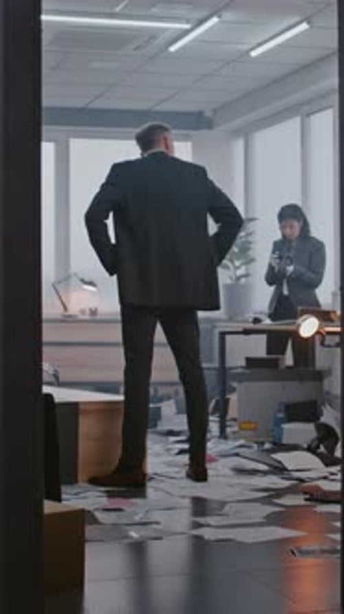 Robbery Case in Office Room Crime Investigation Team Working