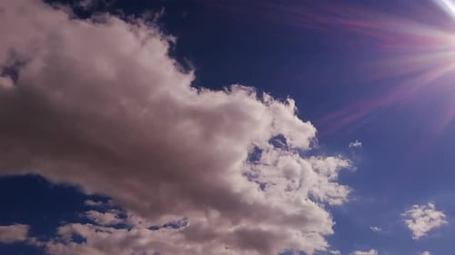 Clouds Drifting in a Blue Sky on Sunny Day