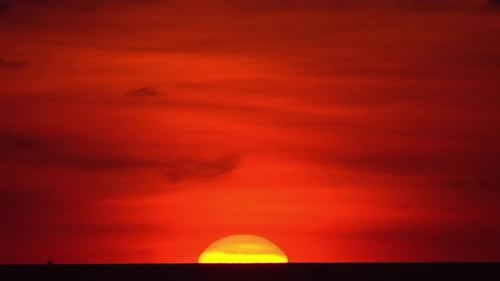 Horizon Red Sun Goes Down