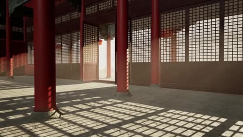3D animation of light rays entering the house