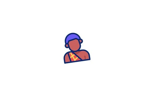 Animated Flat Design Wiggling Person Icon Reveal