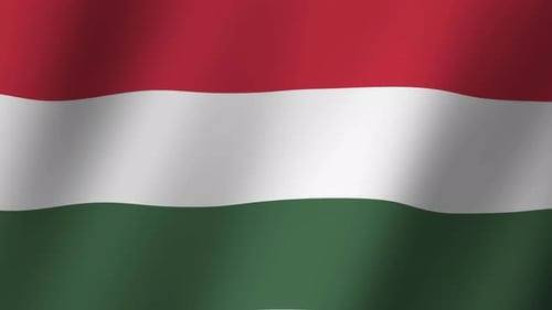 Realistic Waving Flag of Hungary Seamless Loop