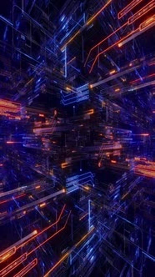 Vertikales Video Futuristisches CG-Animationswunderland