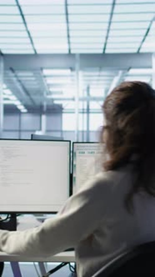 Admin Arriving in Server Hub Sitting at Computer Desk