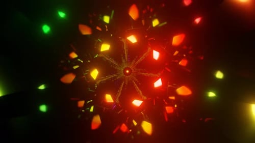 Glowing Neon Abstract Tunnel Infinite Loop Background