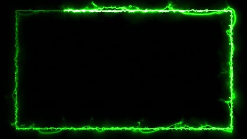 Electric Rectangle Neon Frame Loop Green