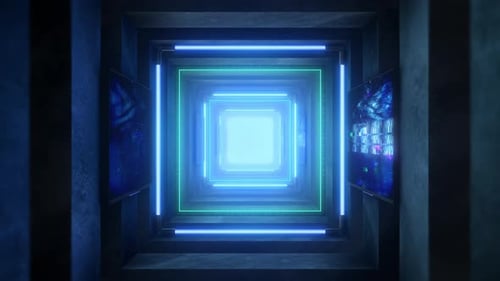 Square Neon & Stone Tunnel 02