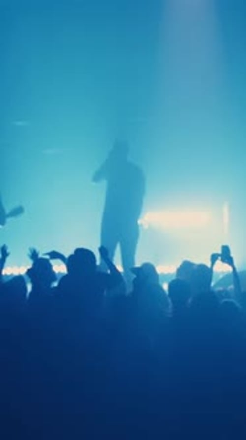 A Concert of a Punk Rock Band at Night