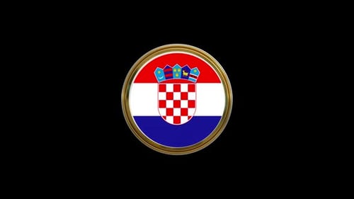 Schleifenanimation mit dem Kreissymbol der kroatischen Flagge