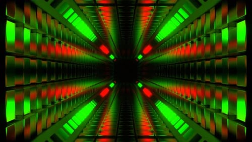 Red And Green Abstract Energy Tunnel Background Vj Loop In 4K