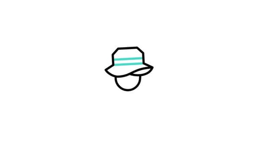 Minimalist Animated Hat Icon with Sparkle Effect