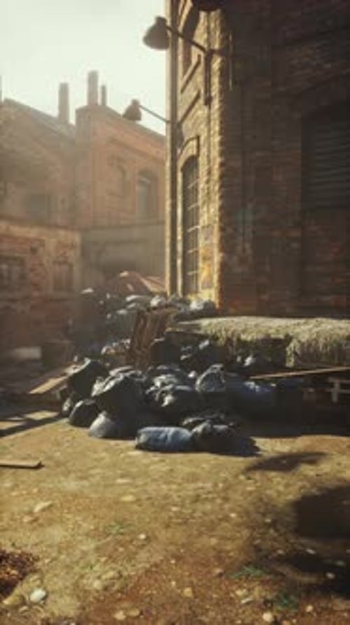 Group of Bags on Dirt Field Vertical