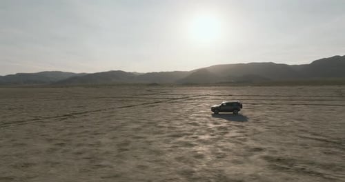 a car in a desert