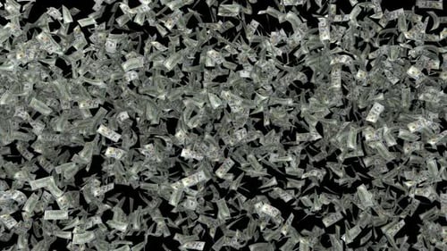 Falling and Rising Hundred Dollar Bills with Alpha Channel