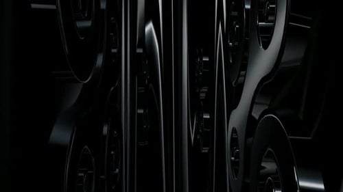 Sleek Abstract Black Glossy Shapes Seamless Motion Background