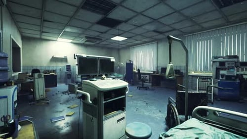 Silent Unused Room Unoccupied Preparation Area Bathed in Soft Dawn Light