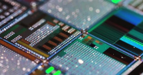Silicon semiconductor wafer close-up. In electronics, a wafer also called a slice or substrate is a