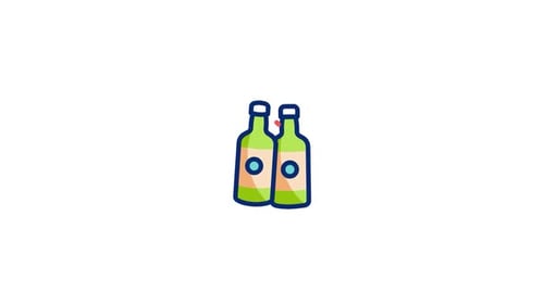 Animated Decorative Bottles Popping In And Out
