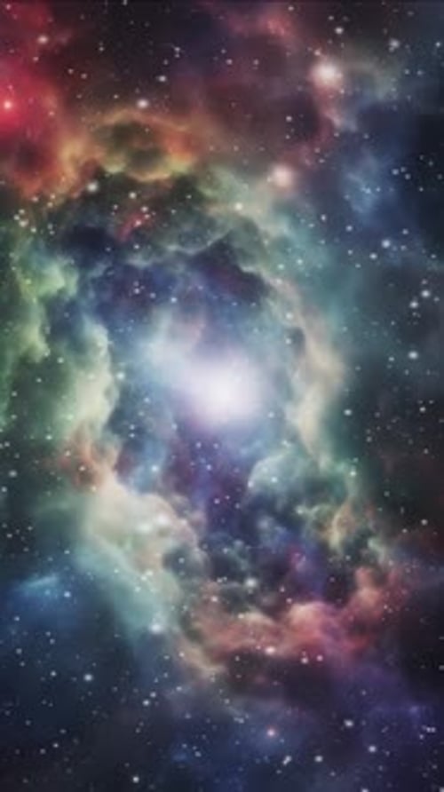 Colorful Abstract Nebula Space Motion Background Vertical Loop