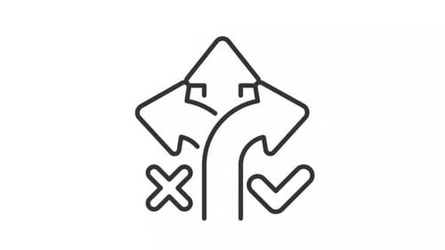 Animated Line Icon of Decision Path and Options