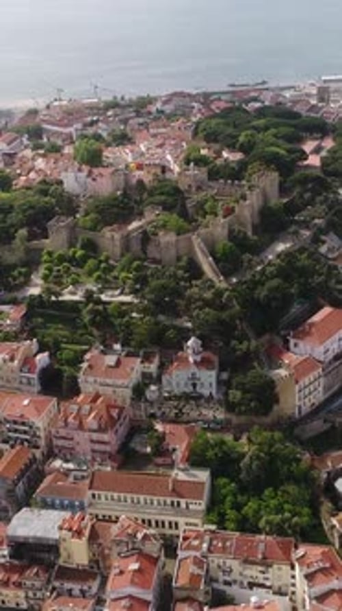 Vertical Video of Saint Jorge Castle - Lisbon, Portugal