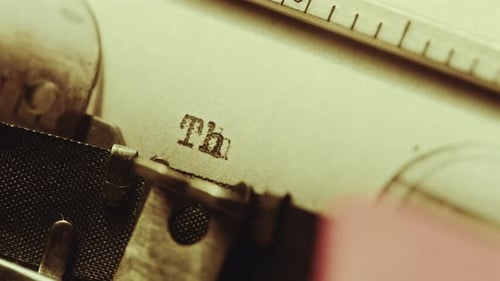 Printing The End on Paper Page with Typewriter