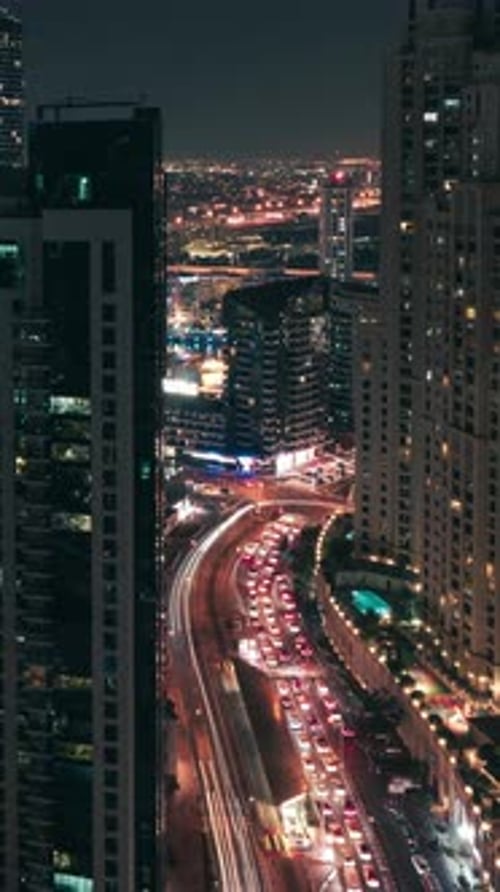 City Traffic Timelapse - 4K - Vertical