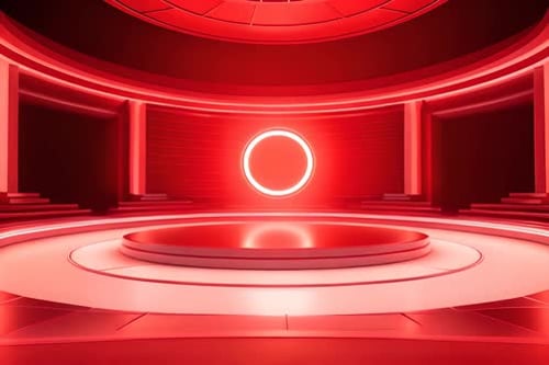 podium Futuristic showcase with platform for product displaying. Empty modern stage display