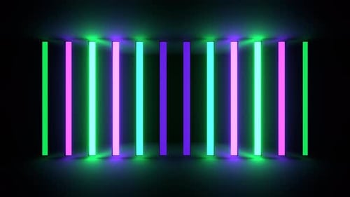 Purple And Turquoise Neon Lights Wall Background Vj Loop In 4K