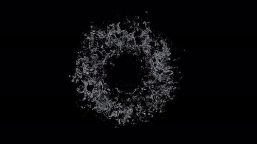 Dynamic Circular Water Splash Exploding Transparent Alpha Channel Animation
