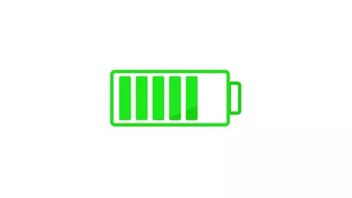 Animated Green Battery Charging Status Indicator Loop