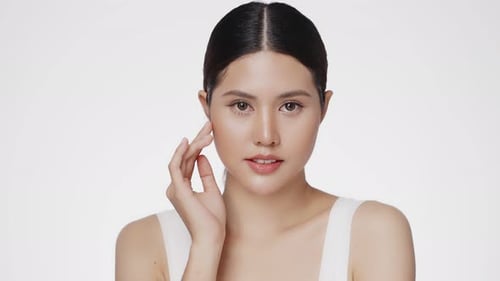 Elegant Woman Posing Gracefully with Smooth Skin