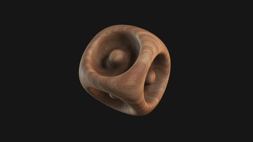 Forme cubéoïde en bois sculpté en 3D