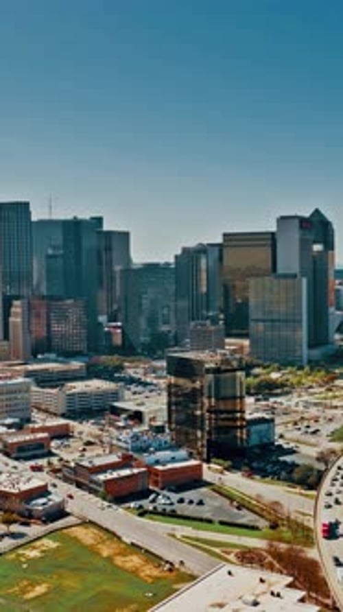 Skyline view of downtown Dallas showcases vibrant urban landscape