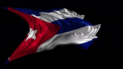 Realistic Waving Cuba Flag Animation Seamless Loop