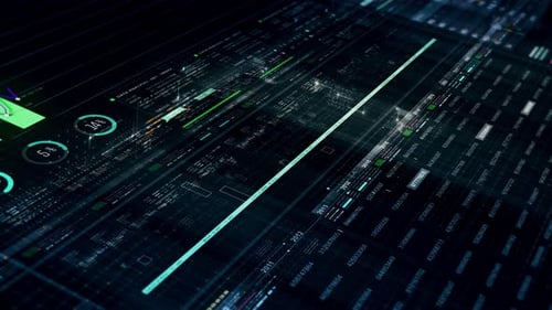 Futuristic Data Analysis HUD Interface Animation