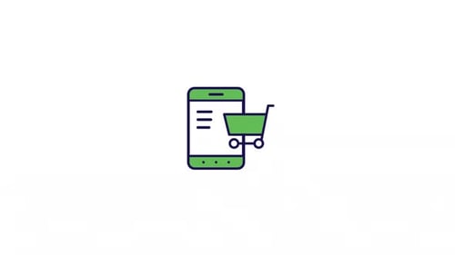 Animated Mobile E-commerce Shopping Cart Icon