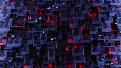 Top View Motion Graphics of Flying Forward on Tech Background
