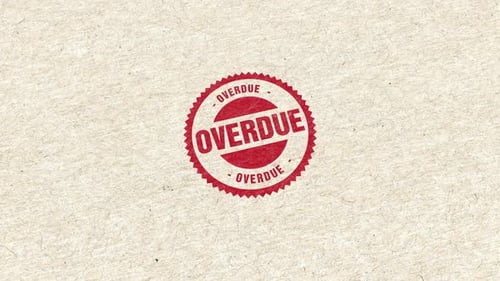 Overdue Red Ink Stamp Impression Reveal