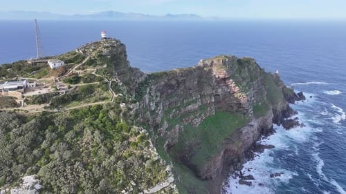 Cape Point Lighthouse At Cape Town In Western Cape South Africa.