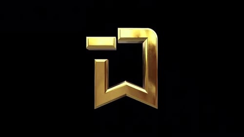 Rotating Golden Abstract 3D Object Animation