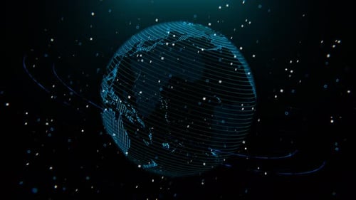 Futuristic Digital Earth Globe with Global Network Connections