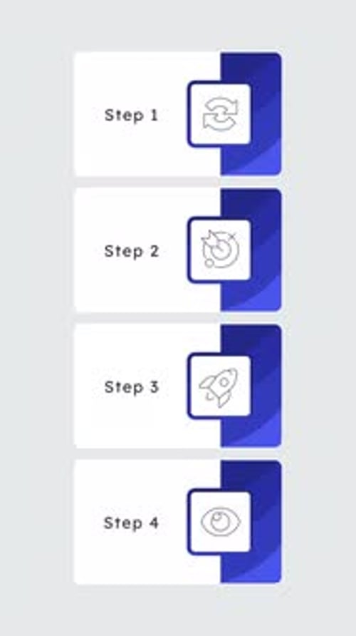Higher education facility blue square line icons infographic animation