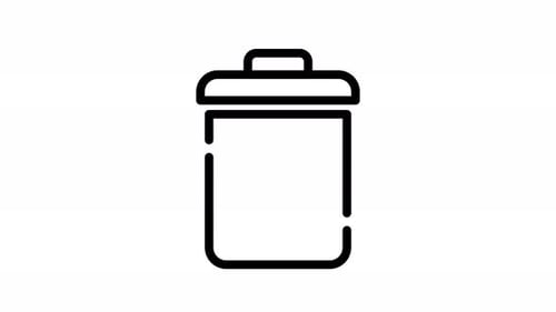 Flat Design Animated Trash Bin Delete Icon
