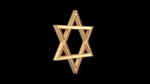 Golden Star of David 3D Animation
