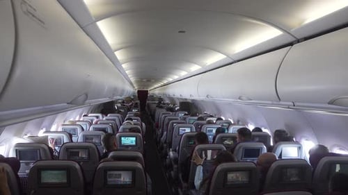 Interior of the Passenger Airplane