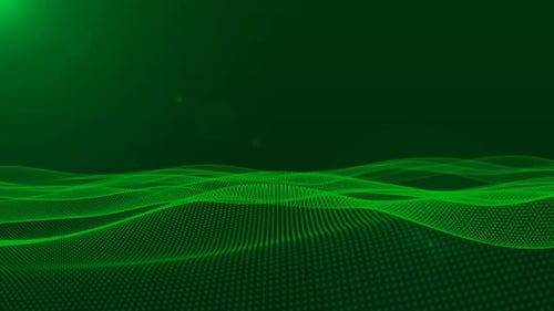 Animierter Hintergrund der digitalen Partikellinie mit Wellenbewegung