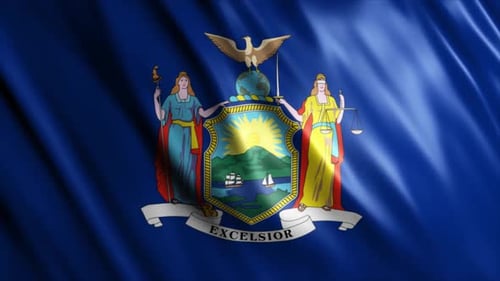 Animated New York State Flag Waving
