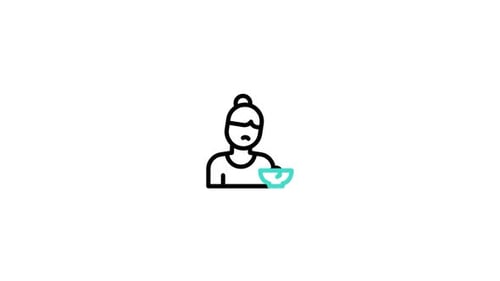 Animated Icon of a Person Preparing Food in Flat Design Style
